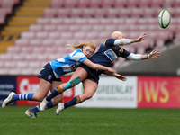 Jess Cooksey of Darlington Mowden Park Sharks and Heather Fisher of Worcester Warriors Women during the WOMEN'S ALLIANZ PREMIER 15S match be...