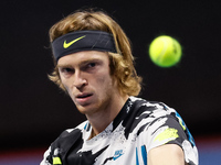 Andrey Rublev of Russia during his ATP St. Petersburg Open 2020 international tennis tournament final against Borna Coric of Croatia on Octo...