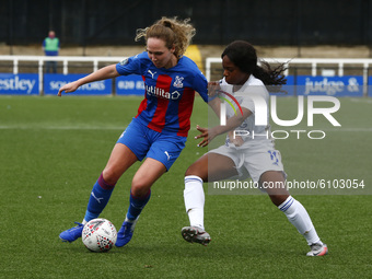 Aiofe Hugiey of Crystal Palace Women and Lachante Paul of Leicester City Women during FA Women's Championship between Crystal Palace Women a...