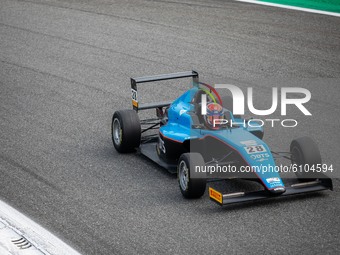 Braschi Francesco 28 of Jenzer Motorsport drives during the Italian F4 Championship at Autodromo di Monza on October 18, 2020 in Monza, Ital...