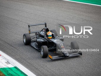 Ogaard Sebastian 19 of Bhaitech drives during the Italian F4 Championship at Autodromo di Monza on October 18, 2020 in Monza, Italy. (