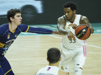 Trey Thompkins   of Real Madrid in action during the Spanish league, Liga Endesa ACB, basketball match played between Real Madrid Baloncesto...