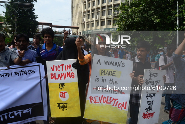 Activists and students stage a Road block demonstration against an alleged gang-rape and torturing of a woman in the southern district of No...