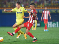 Jeremy Pino of Villarreal and Faycal Fajr of Sivasspor during the Europa League Group I mach between Villarreal and Sivasspor at Estadio de...