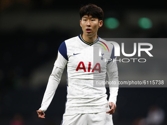Tottenham Hotspur's Son Heung-Min during Europe League Group J between Tottenham Hotspur and LASK at Tottenham Hotspur stadium , London, Eng...