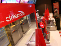 Cinepolis Cinema reopens at the Tamini Square in Jakarta, Indonesia, on October 21, 2020. Some cinemas in the Indonesian capital reopened wi...