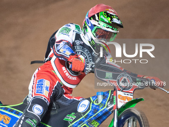 
Dan Bewley during the Peter Craven Memorial Trophy at the National Speedway Stadium, Manchester on Thursday 22nd October 2020. (