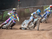 
Rory Schlein (Yellow) outside Richard Lawson (Blue) with Richie Worrall (White) behind during the Peter Craven Memorial Trophy at the Natio...