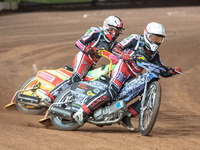 
The reserves have a match race as Harry McGurk leads Ben Woodhull during the Peter Craven Memorial Trophy at the National Speedway Stadium,...