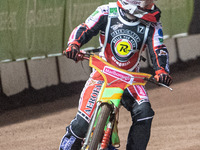 
Ben Woodhull pulls up after losing his steel shoe and is unable to slide the bike during the Peter Craven Memorial Trophy at the National S...