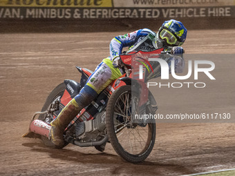 
Chris Harris in action  during the Peter Craven Memorial Trophy at the National Speedway Stadium, Manchester on Thursday 22nd October 2020....