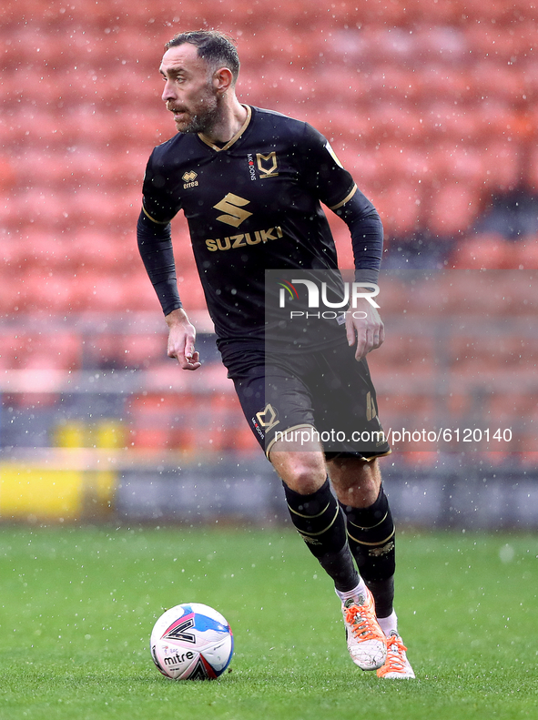 Milton Keynes Dons' Richard Keogh in action during the Sky Bet League 1 match between Blackpool and MK Dons at Bloomfield Road, Blackpool on...