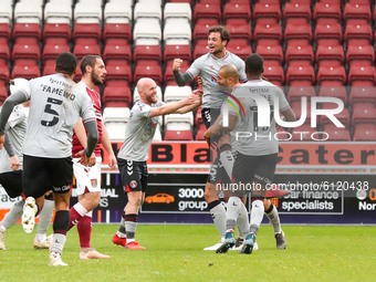 Darren Pratley celebrates with team mates after scoring for Charlton Athletic, to take the lead to make it 1 - 0 against Northampton Town, d...