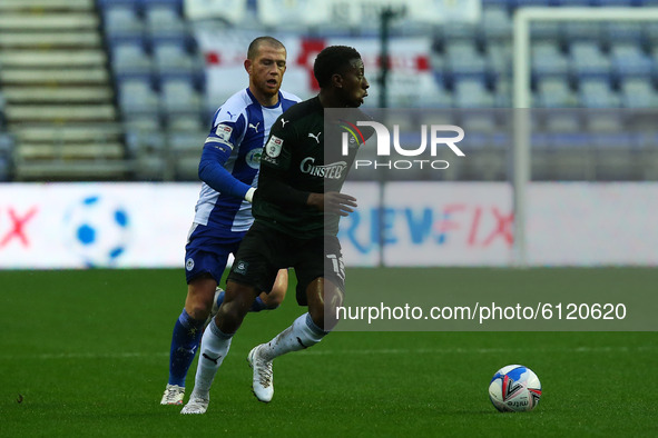 Plymouths Tyrese Fornah during the Sky Bet League 1 match between Wigan Athletic and Plymouth Argyle at the DW Stadium, Wigan on Saturday 24...