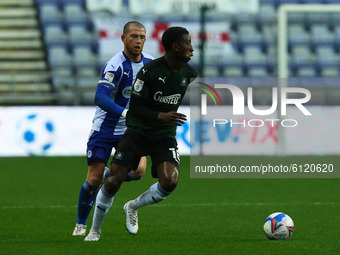 Plymouths Tyrese Fornah during the Sky Bet League 1 match between Wigan Athletic and Plymouth Argyle at the DW Stadium, Wigan on Saturday 24...