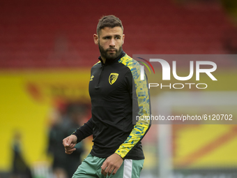 Steve Cook of Bournemouth during the Sky Bet Championship match between Watford and Bournemouth at Vicarage Road, Watford on Saturday 24th O...