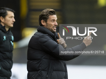  Bournemouth Manager Jason Tindall during the Sky Bet Championship match between Watford and Bournemouth at Vicarage Road, Watford on Saturd...