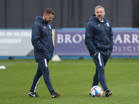 Barrow manager David Dunn returns from a bout of COVID 19 during the Sky Bet League 2 match between Barrow and Walsall at the Holker Street,...