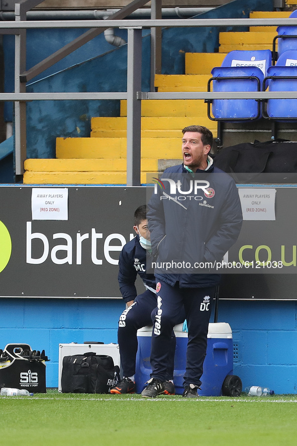 Darrell Clarke the Walsall manager during the Sky Bet League 2 match between Barrow and Walsall at the Holker Street, Barrow-in-Furness on S...