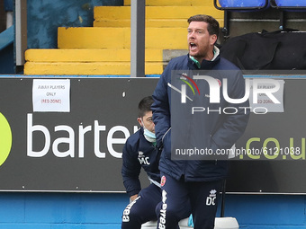 Darrell Clarke the Walsall manager during the Sky Bet League 2 match between Barrow and Walsall at the Holker Street, Barrow-in-Furness on S...