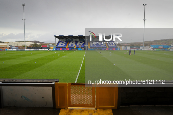 A general view of the inside the stadium during the Sky Bet League 2 match between Barrow and Walsall at the Holker Street, Barrow-in-Furnes...