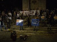   Bartenders stage a protest against latest Coronavirus restrictions in Trilussa square as Italy is facing a surge in the coronavirus diseas...