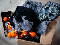 Halloween stuffs are inside of a box, before the preparations to celebrate Halloween started in a house, in The Netherlands, on October 26th...