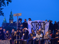 Pro-Choice activists in the street in Krakow's center.
Women's rights activists their supporters staged their fifth day of protests in Krako...