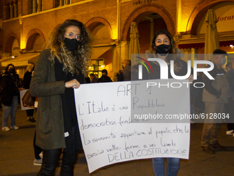 People take part in a demonstration against the new dpcm of Italian Government Conte, and against the COVID-19 restrictions on economic acti...