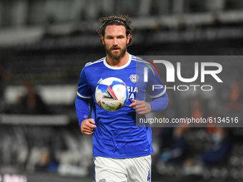 
Sean Morrison of Cardiff City during the Sky Bet Championship match between Derby County and Cardiff City at the Pride Park, Derby on Wedne...
