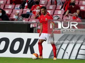 Diogo Goncalves of SL Benfica in action during the UEFA Europa League Group D football match between SL Benfica and Royal Standard Liege at...