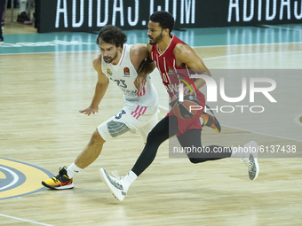 Sergio Llull  in action of Real Madrid in action during the Turkish Airlines EuroLeague Regular Season Round 6 match between Real Madrid and...