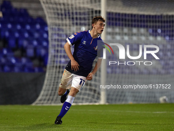 Oldham Athletic's  Kane Badby during the FA Youth Cup match between Oldham Athletic and FC United of Manchester at Boundary Park, Oldham on...