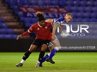 Oldham Athletic's Will Sutton during the FA Youth Cup match between Oldham Athletic and FC United of Manchester at Boundary Park, Oldham on...