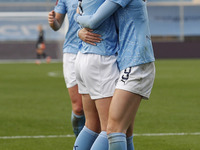  Citys Laura Coombs celebrates making it 2-1   during the Barclays FA Women's Super League match between Manchester City and Bristol City at...