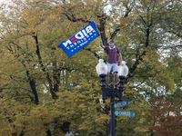 In Boston, Massachusetts in the United States, people flooded into the streets and some climbed lightposts to celebrate the news that Joe Bi...