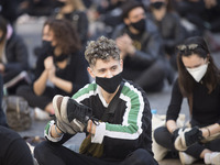 Students and teachers of dance schools protest against the regional government of Catalonia in Barcelona, against the measures to close art...