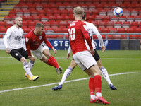  Crewes Oliver Finney comes close with a header in the first half  during the Sky Bet League 1 match between Crewe Alexandra and Peterboroug...
