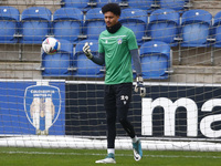 Colchester United’s Shamal George warm-Up during League Two between Colchester United and Leyton Orient at Colchester Community Stadium , Co...