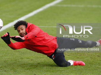 Lawrence Vigouroux of Leyton Orient warm-up during League Two between Colchester United and Leyton Orient at Colchester Community Stadium ,...