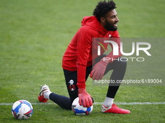 Lawrence Vigouroux of Leyton Orient warm-up during League Two between Colchester United and Leyton Orient at Colchester Community Stadium ,...