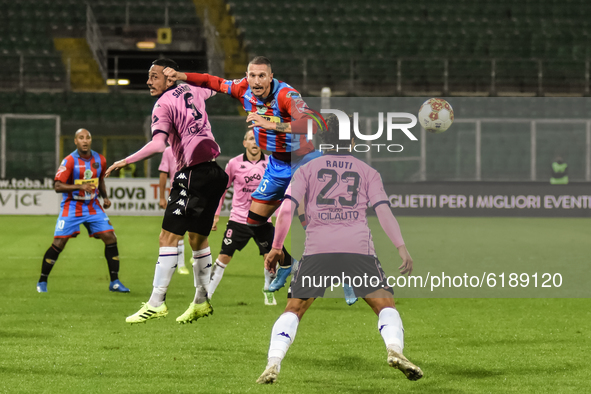 Andrea Saraniti during the Serie C match between Palermo FC and Catania, at the stadium Renzo Barbera of Palermo. Italy, Sicily, Palermo, 09...