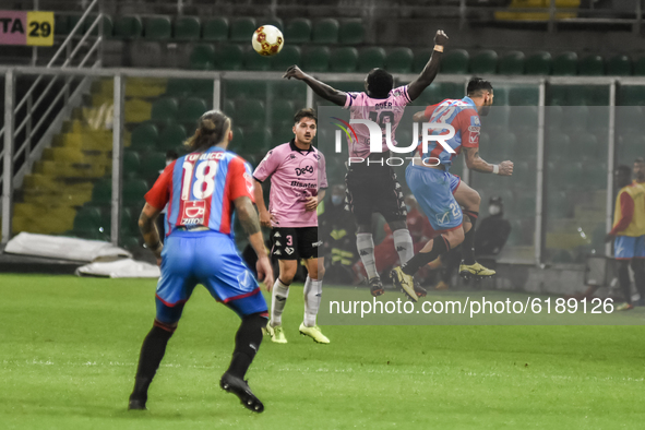 Odjer Moses during the Serie C match between Palermo FC and Catania, at the stadium Renzo Barbera of Palermo. Italy, Sicily, Palermo, 09 Nov...