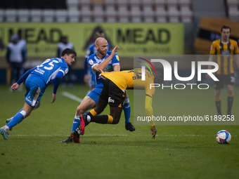 Jason Taylor of Barrow Ben Sheaf of Coventry City   during the Sky Bet League 2 match between Cambridge United and Barrow at the R Costings...