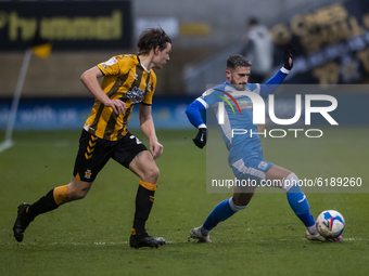Bradley Barry of Barrow  during the Sky Bet League 2 match between Cambridge United and Barrow at the R Costings Abbey Stadium, Cambridge on...