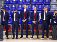 Sarunas Jasikevicius and his staff during the match between FC Barcelona and Real Betis Baloncesto, corresponding to the week 11 of the Liga...