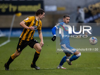Bradley Barry of Barrow   during the Sky Bet League 2 match between Cambridge United and Barrow at the R Costings Abbey Stadium, Cambridge o...