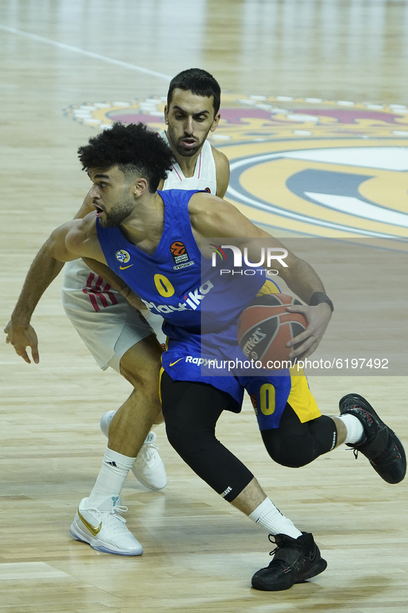 Bryant, Elijah of Maccabi Tel Avivin action during the 2020/2021 Turkish Airlines EuroLeague Regular Season Round 9 match between Real Madri...