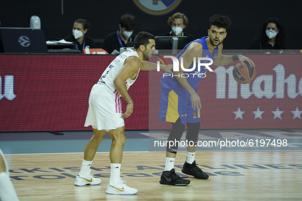 Bryant, Elijah of Maccabi Tel Avivin action during the 2020/2021 Turkish Airlines EuroLeague Regular Season Round 9 match between Real Madri...