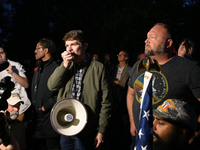 Nick Fuentes, Alex Jones, Ali Alexander during a 'Stop the Steal,' Far-Right Rallies leaders, broadcaster rally at the Governor's Mansion in...